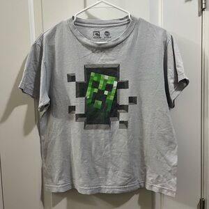 Jinx/Mojang Gray Minecraft T-Shirt with Green Graphic vintage
